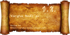 Vargha Noémi névjegykártya