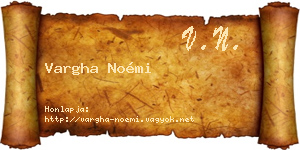 Vargha Noémi névjegykártya